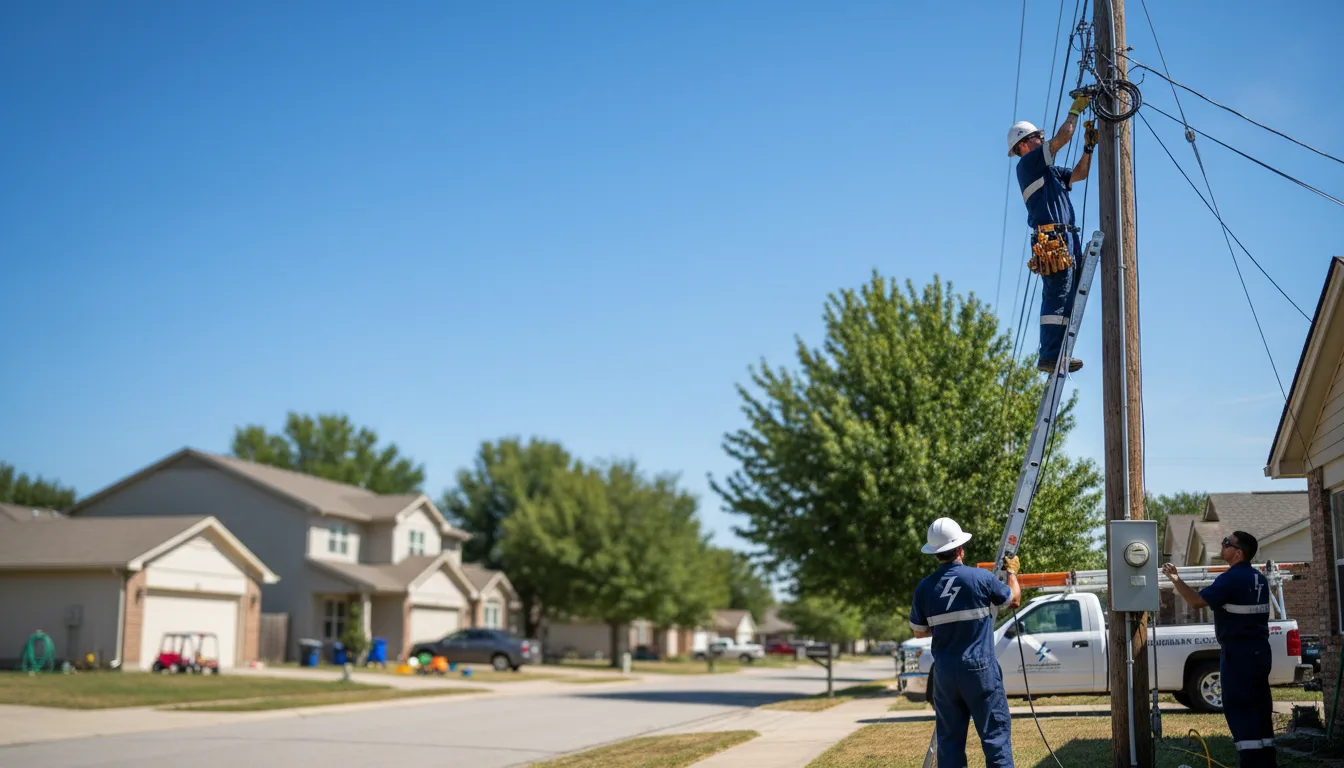 Residential electrician providing installation services in Carbon, TX